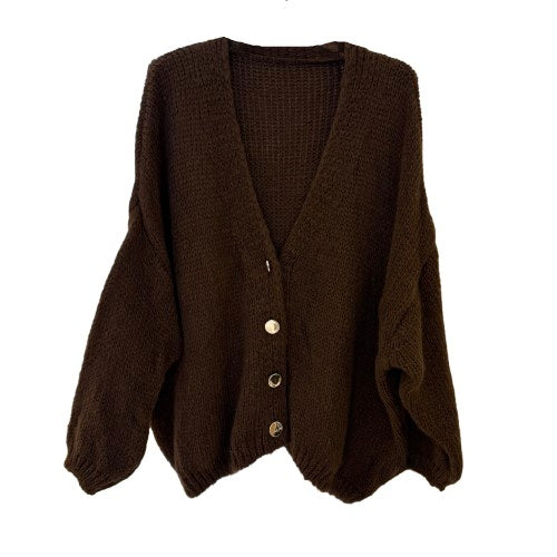 CARDIGAN `Goldknöpfe´, chocolate