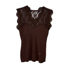 Lade das Bild in den Galerie-Viewer, TOP `Elegant Lace´ (ärmellos), mokka
