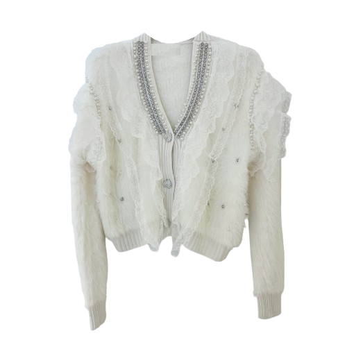 CARDIGAN `Romantic´ (PREMIUM), weiß