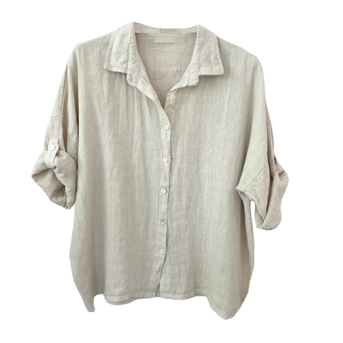 BLUSE `Classy´ (Linen), taupe
