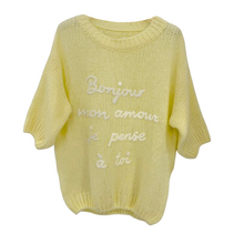 Lade das Bild in den Galerie-Viewer, PULLOVER `Bonjour´, citrus
