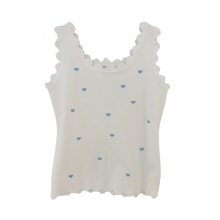 Lade das Bild in den Galerie-Viewer, TOP `Sweet Waves´ (Hearts), weiß-blau

