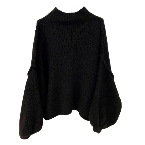 PULLOVER `So so cozy´ (Short Version), schwarz