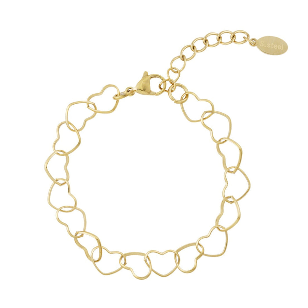 ARMBAND `Fine Hearts´, gold