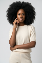Lade das Bild in den Galerie-Viewer, PULLOVER `Smooth´ (Halbarm/Alpaka), beige
