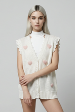 Lade das Bild in den Galerie-Viewer, WESTE `Sweethearts´, weiß-rosa
