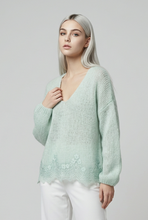Lade das Bild in den Galerie-Viewer, PULLOVER `Lace´, mint
