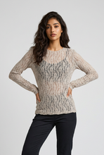 Lade das Bild in den Galerie-Viewer, TOP `Lace´ (weiter Ausschnitt), taupe

