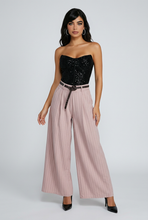 Lade das Bild in den Galerie-Viewer, HOSE `Fashionista Stripes´ (Wide Leg), rosa
