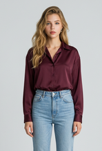 Lade das Bild in den Galerie-Viewer, BLUSE `Classy Basic´, burgundy

