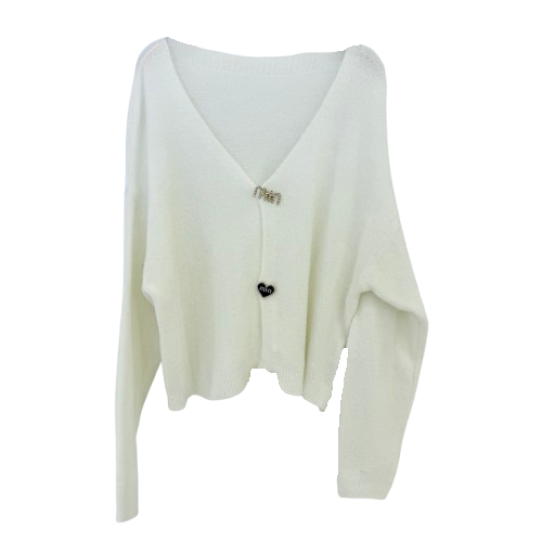 CARDIGAN `Glam´, crèmeweiß