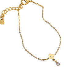 Lade das Bild in den Galerie-Viewer, ARMBAND `Flower &amp; Diamond´, gold
