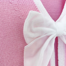 Lade das Bild in den Galerie-Viewer, TOP `Velvet Bows´, rosa-weiß
