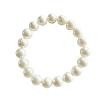 Lade das Bild in den Galerie-Viewer, ARMBAND Classic Pearls (elastisch, D: 1,0), weiß
