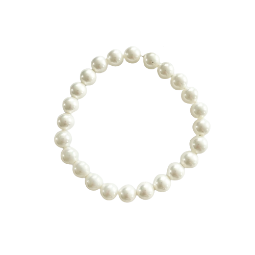 ARMBAND Classic Pearls (elastisch, D: 0,7), weiß