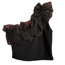 Lade das Bild in den Galerie-Viewer, TOP One Shoulder `Couture´, schwarz
