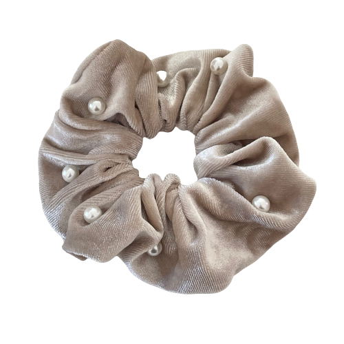 SCRUNCHIE `Pearls´, taupe
