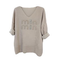 Lade das Bild in den Galerie-Viewer, PULLOVER `Glam Piece´, beige
