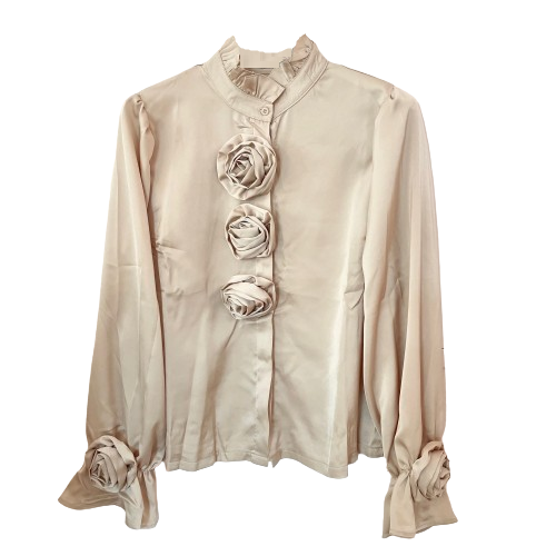 BLUSE `Couture Roses´, caramel