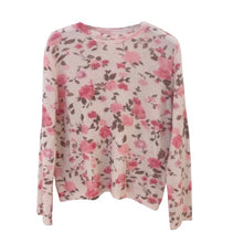 Lade das Bild in den Galerie-Viewer, PULLOVER `Roses´ (Alpaka), crème-rosa
