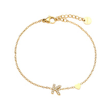 Lade das Bild in den Galerie-Viewer, ARMBAND `My Name - K´, gold

