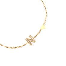 Lade das Bild in den Galerie-Viewer, ARMBAND `My Name - N´, gold
