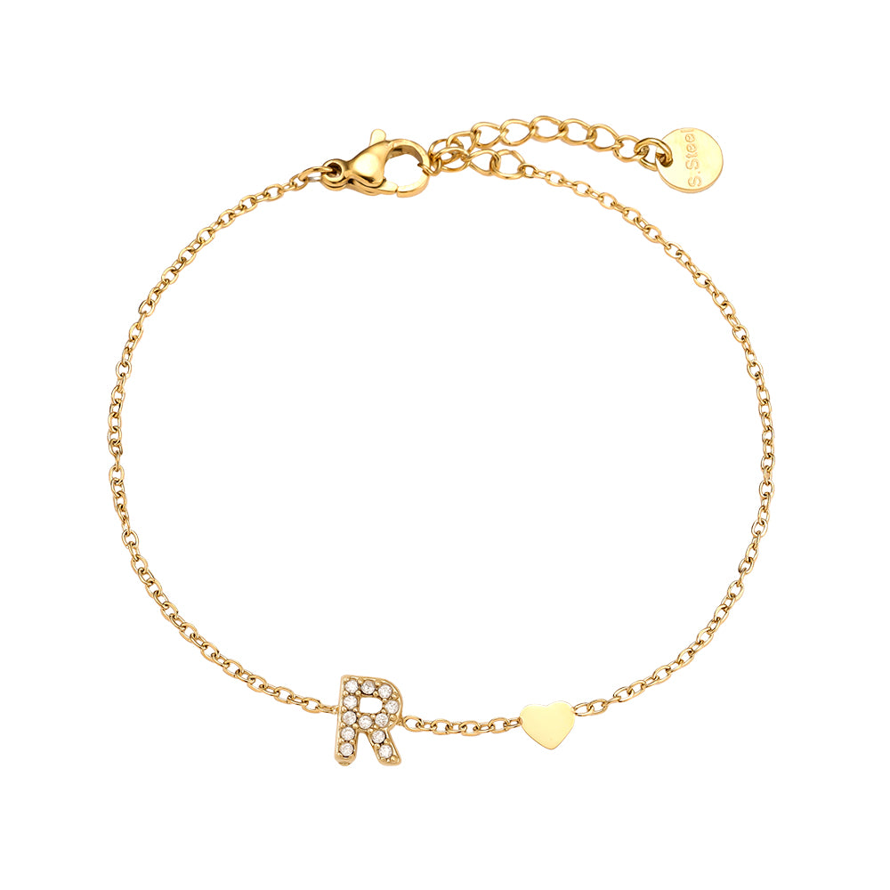 ARMBAND `My Name - R´, gold