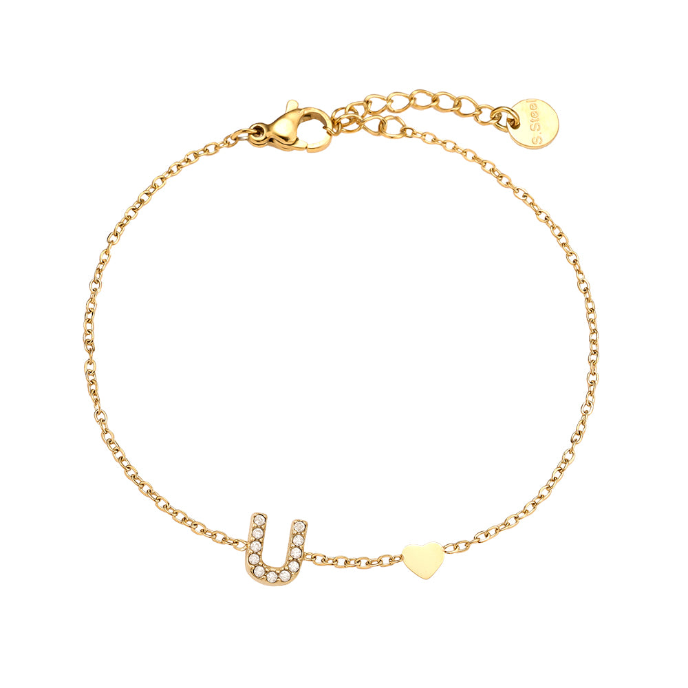 ARMBAND `My Name - U´, gold