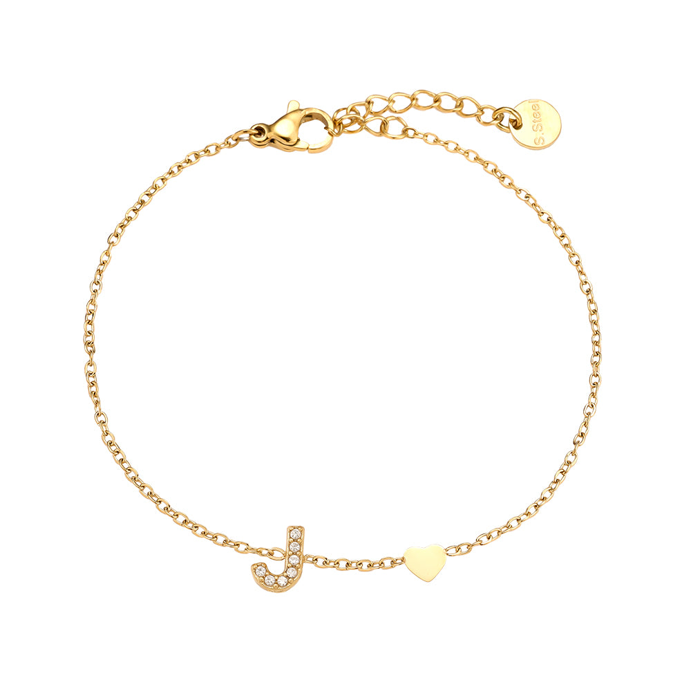 ARMBAND `My Name - J´, gold