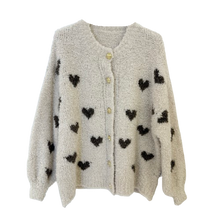 Lade das Bild in den Galerie-Viewer, CARDIGAN `Sweet Hearts´, (Alpaka) beige-taupe
