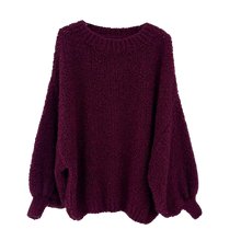 Lade das Bild in den Galerie-Viewer, PULLOVER `Sweet &amp; cozy Basic´, burgundy
