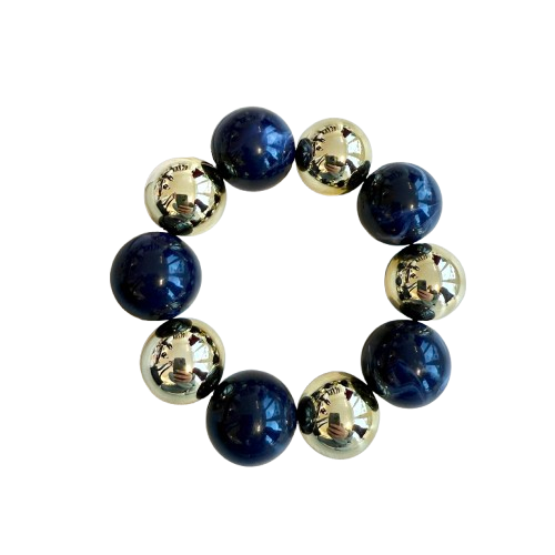 ARMBAND Biggest Pearls (elastisch), navy-gold