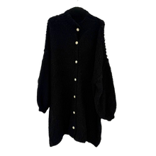 Lade das Bild in den Galerie-Viewer, CARDIGAN `Goldknöpfe´ (Long), schwarz
