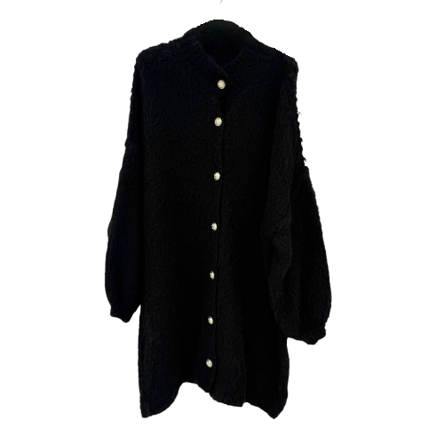 CARDIGAN `Goldknöpfe´ (Long), schwarz