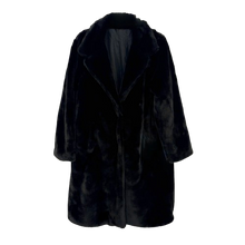 Lade das Bild in den Galerie-Viewer, MANTEL `Kuddle me´ (Kunstfell), schwarz (Maxi)
