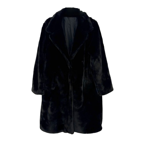 MANTEL `Kuddle me´ (Kunstfell), schwarz (Maxi)