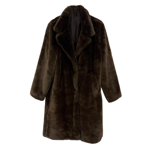 MANTEL `Kuddle me´ (Kunstfell), chocolate (Maxi)