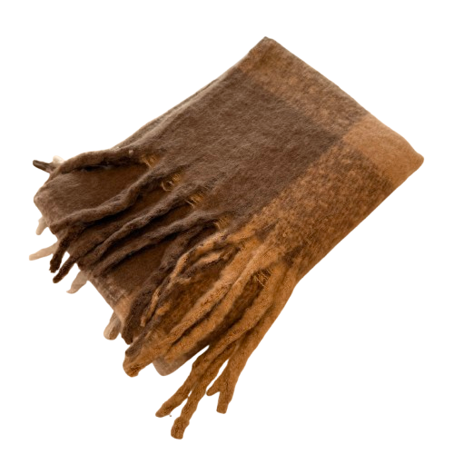 SCHAL `Cozy´, braun-karriert