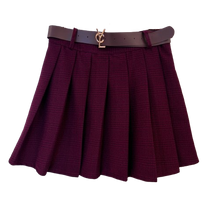 Lade das Bild in den Galerie-Viewer, ROCK `Cool Plissee´ (Mini + Gürtel), burgundy
