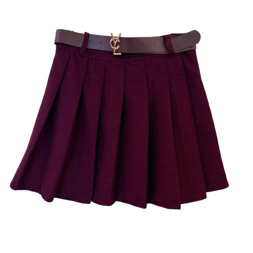 ROCK `Cool Plissee´ (Mini + Gürtel), burgundy