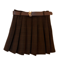 Lade das Bild in den Galerie-Viewer, ROCK `Cool Plissee´ (Mini + Gürtel), chocolate
