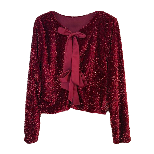 TOP `Glammy with Bows´, burgundy
