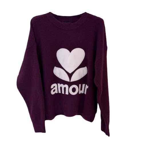 PULLOVER `Amour´, burgundy