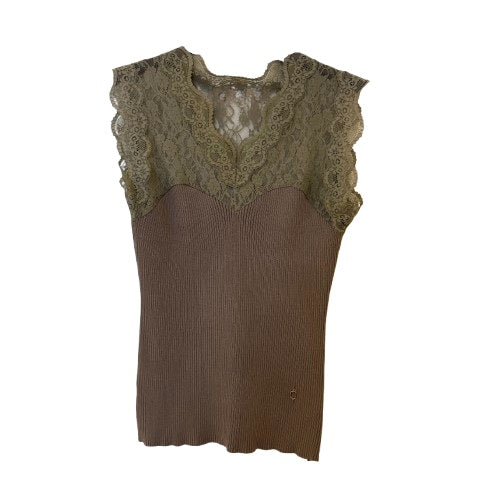 TOP `Elegant Lace´ (ärmellos), olive