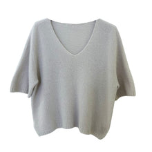 Lade das Bild in den Galerie-Viewer, PULLOVER `Pastel´ (Halbarm/Alpaka), taupe
