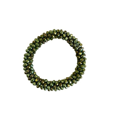 ARMBAND `Million Pearls´ (elast.), oliv