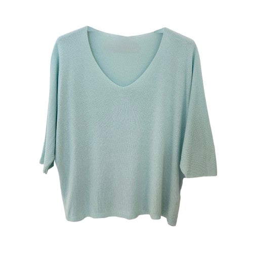 PULLOVER Feinstrick Basic, dusty mint
