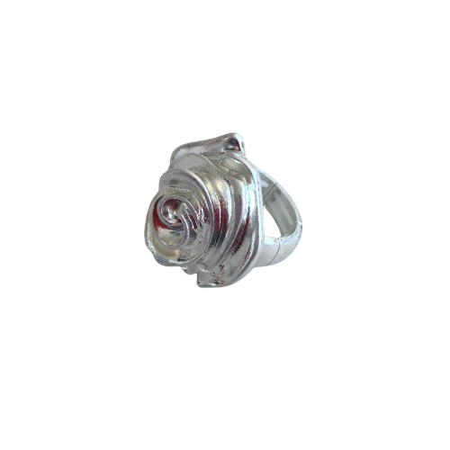 RING Camelia (elast.), silber