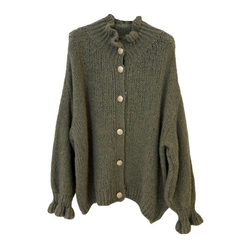 CARDIGAN `Sweet Ruffles´ (Langarm), khaki