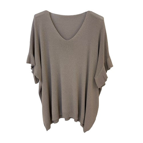 TOP `Sweet Basic´ (Feinstrick/Volants), chocolate